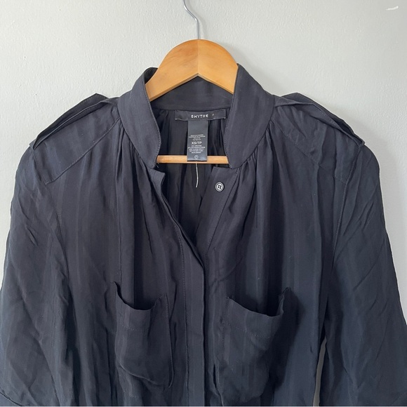 Smythe Utility Mini Romper Belted in Black Shadow Stripe Size XS NWOT - Picture 4 of 6